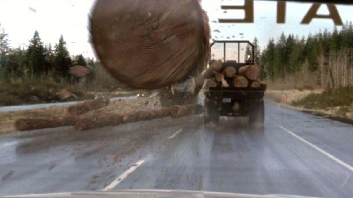A log-related accident, the scariest moment in the Final Destination series.