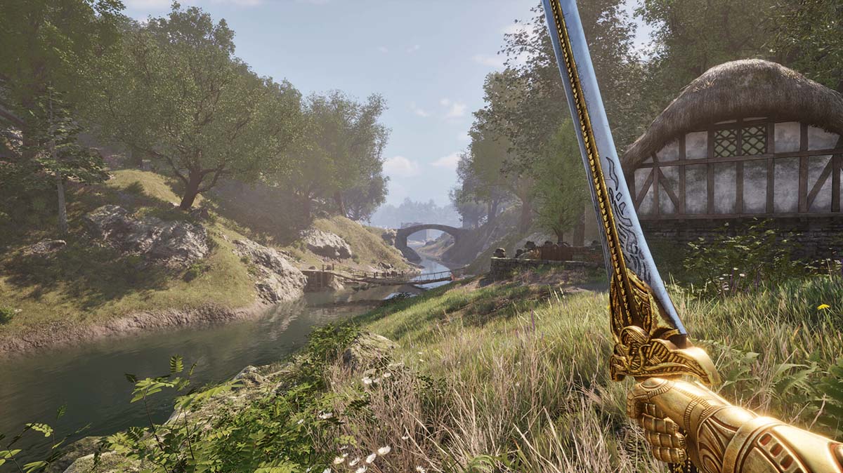 The Hero walks sword in hand.