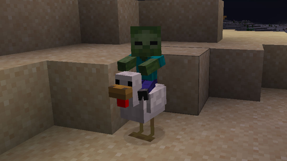 A Chicken Jockey in Minecraft.