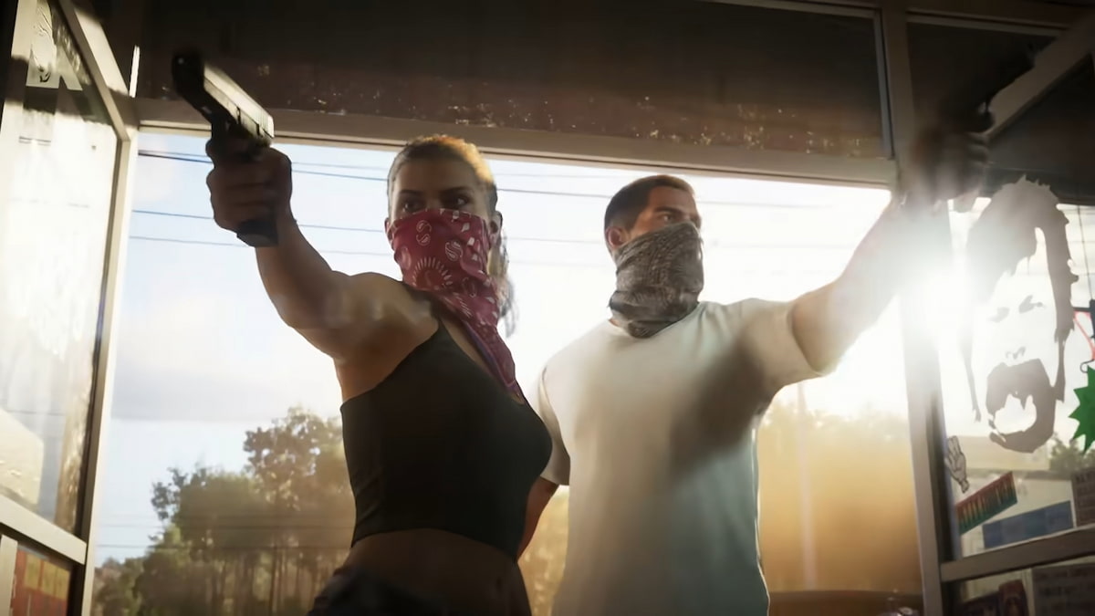 GTA 6 protagonists wielding guns