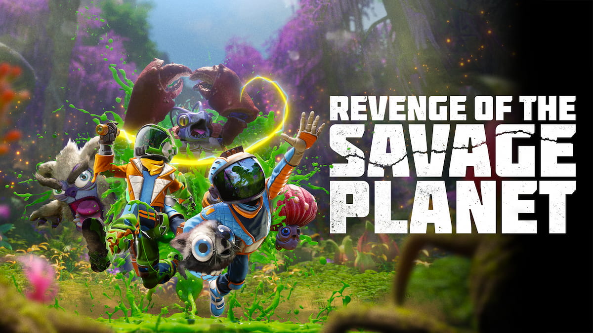 Characters running away from creatures in Revenge of the Savage Planet